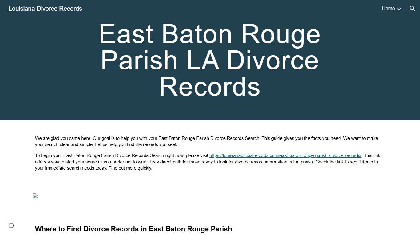 Louisiana Divorce Records - East Baton Rouge Parish LA Divorce Records